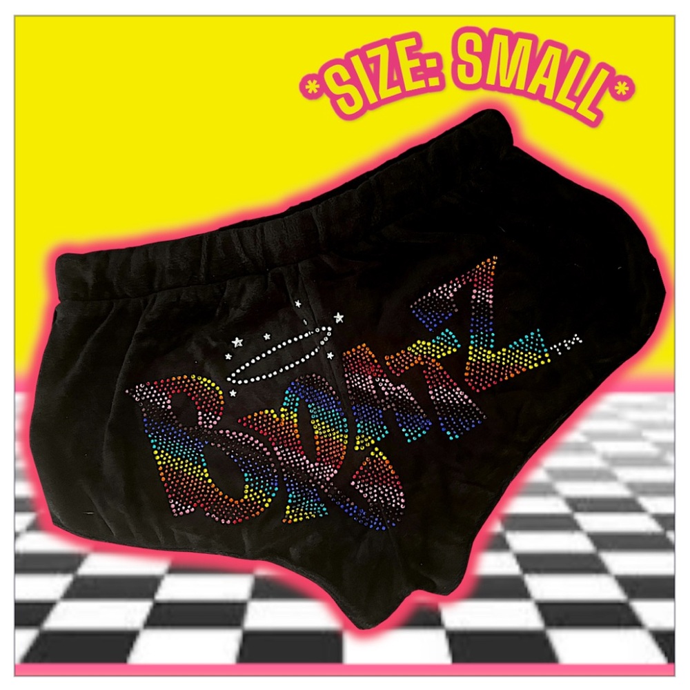 NEW: Dolls Kill X Bratz- KEEP IT GLOSSY VELOUR RAINBOW SHORTS (Size: Small)